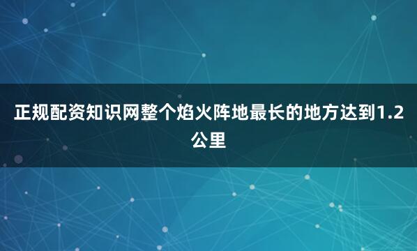 正规配资知识网整个焰火阵地最长的地方达到1.2公里