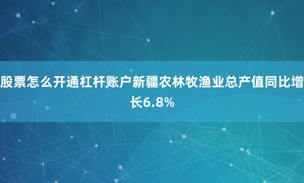 股票怎么开通杠杆账户新疆农林牧渔业总产值同比增长6.8%